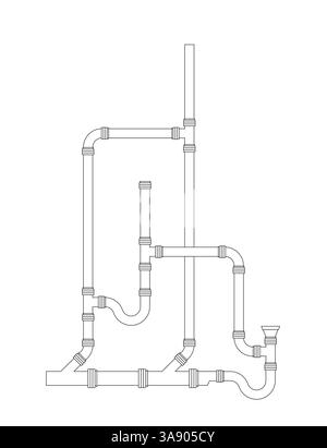Installation d'échappement avec ventilation primaire et secondaire dans l'illustration Illustration de Vecteur