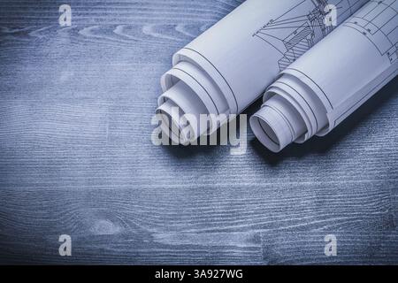 Deux plans blancs roulés Banque D'Images