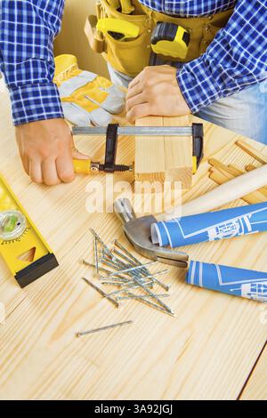 Vue rapprochée d'un processus de fixation Banque D'Images