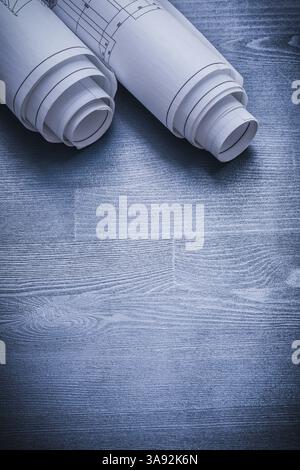 Plans roulés blancs de l'image copyspace en vue verticale Banque D'Images