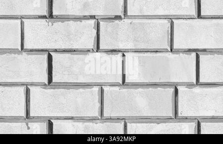 Mur de briques blanches, gros plan sans couture de la texture de la photo de fond Banque D'Images