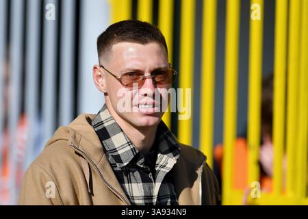 Kiev, Ukraine. 29 mars 2025. Kiev, Ukraine 29 mars 2025 Matviienko Mykola avant le début du match de la première Ligue ukrainienne VBET entre Obolon Kiev v Shakhtar - Obolon Arena à Kiev, Ukraine (KUBANOV PAVLO UKR/SPP) crédit : SPP Sport photo de presse. /Alamy Live News Banque D'Images