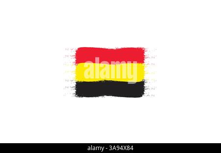Drapeau de la République fédérale d'Allemagne. Le concept de brash tricolore de l'Allemagne. Illustration horizontale isolée sur fond blanc. Illustration de Vecteur