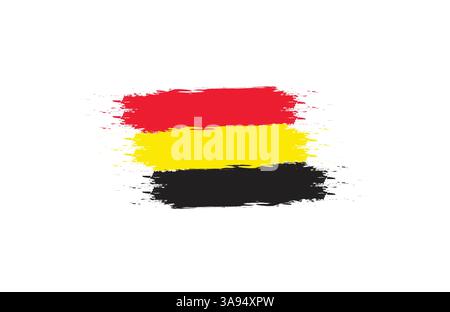 Drapeau de la République fédérale d'Allemagne. Le concept de brash tricolore de l'Allemagne. Illustration horizontale isolée sur fond blanc. Illustration de Vecteur