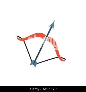 icône de flèche cupidon isolé sur fond gris. Illustration de Vecteur