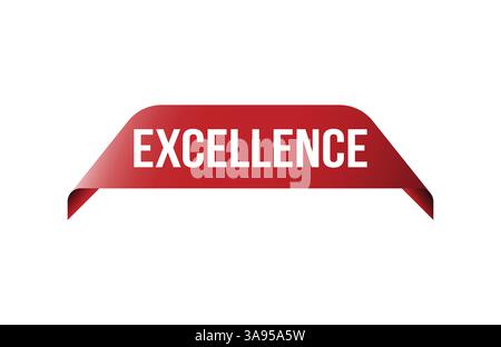 Bannière d'étiquette ruban rouge Excellence. Ouvrir disponible maintenant signe ou étiquette excellence. Illustration de Vecteur