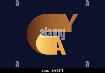 Modèle de vecteur d'icône de logo de lettre AY unique Illustration de Vecteur