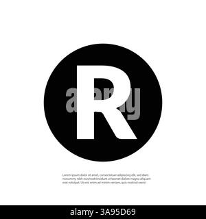 Symbole de marque déposée , illustration vectorielle noire isolée. Illustration de Vecteur