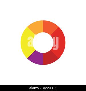 Illustration vectorielle plate d'icône de graphique circulaire. Illustration de Vecteur