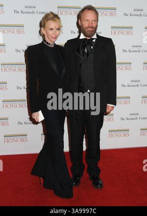 5 décembre 2009 - Washington DC, DC, États-Unis - 05 décembre 2009 - Washington DC - Trudie Styler and Sting. Dîner de gala honorant les récipiendaires du 32e Kennedy Center Honors. Banque D'Images