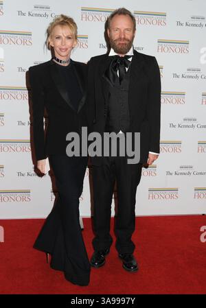 5 décembre 2009 - Washington DC, DC, États-Unis - 05 décembre 2009 - Washington DC - Trudie Styler and Sting. Dîner de gala honorant les récipiendaires du 32e Kennedy Center Honors. Banque D'Images