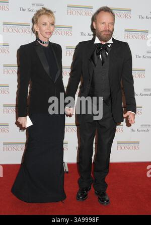 5 décembre 2009 - Washington DC, DC, États-Unis - 05 décembre 2009 - Washington DC - Trudie Styler and Sting. Dîner de gala honorant le 32e Kennedy Center Honors. Banque D'Images