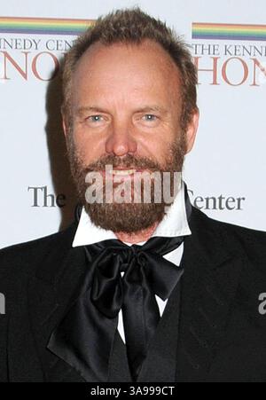 6 décembre 2009 - Washington DC, DC, États-Unis - 05 décembre 2009 - Washington DC - Sting. Dîner de gala honorant les récipiendaires du 32e Kennedy Center Honors. Banque D'Images