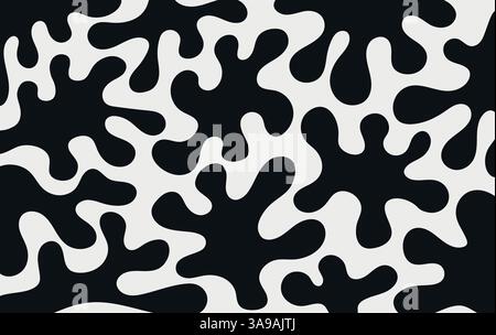 Ensemble de blobs noirs aléatoires abstraits isolés sur blanc. Formes organiques. Éléments de forme liquide simples collectio. Impression vectorielle Illustration de Vecteur