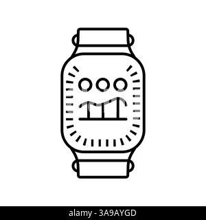 icône de ligne noire smart watch pour les projets numériques et imprimés. Icônes nettes minimales pour les applications et les sites Web. Icônes simples modernes pour UI UX et branding Illustration de Vecteur