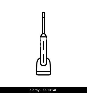 icône de ligne noire du système de nettoyage des dents intelligent pour les projets numériques et d'impression. Icônes nettes minimales pour les applications et les sites Web. Icônes simples modernes pour UI UX Illustration de Vecteur