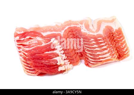 Bacon cru tranché Banque D'Images