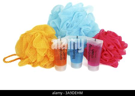 Pour définir la couleur baignoire d'éponges et de flacons à l'hélium pour l'âme Banque D'Images