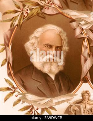 Henry Longfellow, Henry Wadsworth Longfellow, (1807-1882) poète américain Banque D'Images