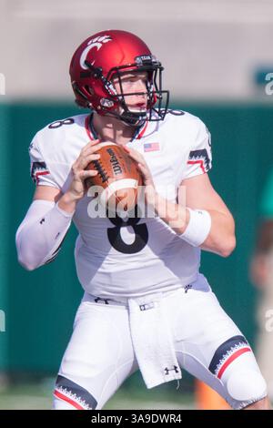 04 novembre 2017 : le quarterback des Cincinnati Bearcats Hayden Moore (8 ans) pendant le match entre les Cincinnati Bearcats et Tulane Green Wave au Benson Field au Yulman Stadium à la Nouvelle-Orléans, EN LOUISIANE. Cincinnati Bearcats a gagné 17-16. Stephen Lew/CSM (image de crédit : &copy ; Stephen Lew/CSM via ZUMA Wire) Banque D'Images
