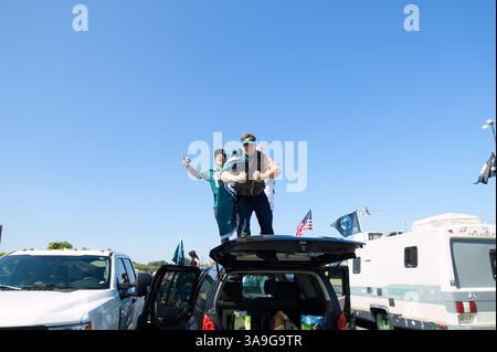 24 septembre 2017 - Philadelphie, Pennsylvanie, États-Unis - soirée des fans d'Eagles sur le parking à l'extérieur de Lincoln Financial Field, dans le sud de Philadelphie pendant le match Home Opener du 24 septembre 2017, dans le sud de Philadelphie. (Crédit image : © Bastiaan Slabbers via ZUMA Wire) Banque D'Images