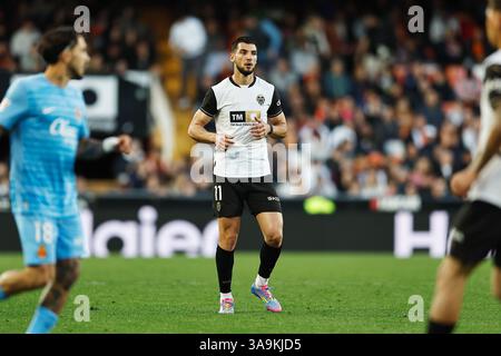 Valencia, Espagne. 30 mars 2025. Rafa Mir (Valencia) Football/Football : Espagnol 'LaLiga EA Sports' match entre Valencia CF 1-0 RCD Mallorca à l'Estadio de Mestalla à Valence, Espagne . Crédit : Mutsu Kawamori/AFLO/Alamy Live News Banque D'Images