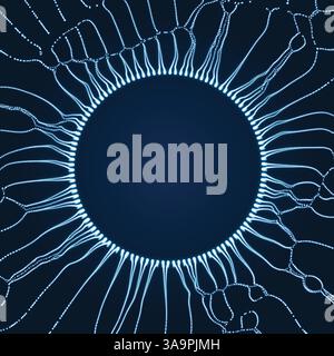 Vortex de l'espace. Trou noir fabriqué à partir de la projection de particules. Résumé fond. Illustration 3D de vecteur. Illustration de Vecteur