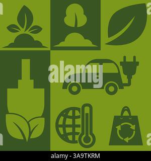 Vecteur d'illustration éco Icons Sustainability Illustration de Vecteur