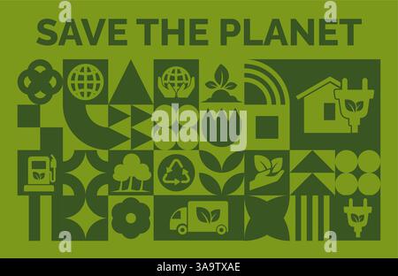 Graphismes Go Green Earth Day Illustration de Vecteur