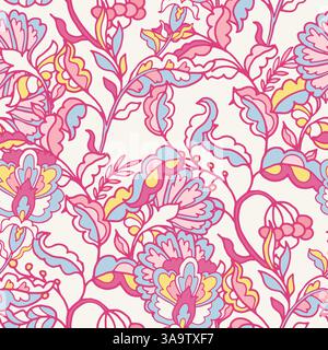 Motif sans couture floral de fond blanc Illustration de Vecteur