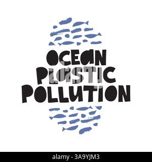 Modèle de bannière de vecteur de pollution plastique océanique Illustration de Vecteur