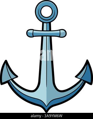 Ancre métallique avec illustration vectorielle de flancs courbes. Illustration de Vecteur