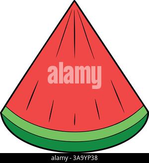 Illustration vectorielle de fruit de tranche de pastèque. Illustration de Vecteur