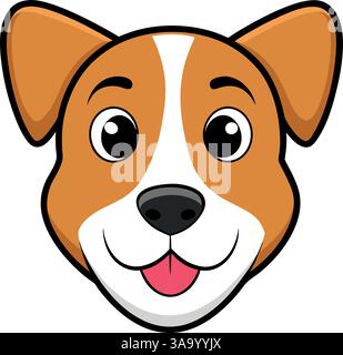 Illustration vectorielle de visage de chien souriant. Illustration de Vecteur