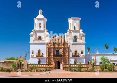 Tucson, Arizona, USA à la Mission historique San Xavier del bac. Banque D'Images