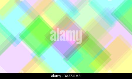 Une œuvre d'art abstraite vibrante et colorée composée de formes géométriques se chevauchant dans une variété de teintes Illustration de Vecteur
