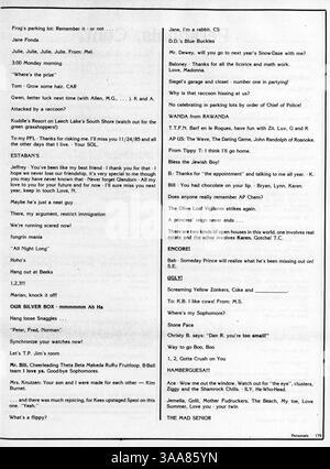 Cet annuaire 1985 de Breck Mustang fournit un aperçu complet de l'année scolaire 1984-1985, documentant les événements académiques, sportifs et parascolaires. Banque D'Images