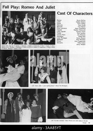 L'annuaire 1985 de Breck Mustang documente les activités et les réalisations des élèves, des enseignants et de l'athlétisme de l'année scolaire 1984-1985. Banque D'Images