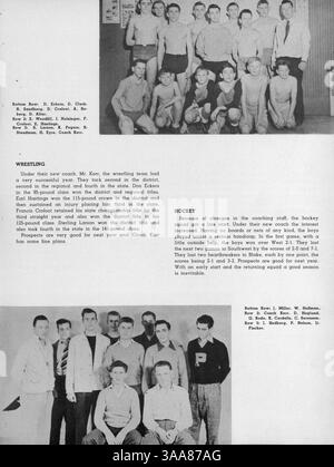 L'édition 1941 de l'annuaire Echowan de l'école secondaire Louis Park met en lumière les étudiants, les professeurs et les événements de l'année scolaire 1940-1941, y compris les réalisations sportives et académiques. Banque D'Images