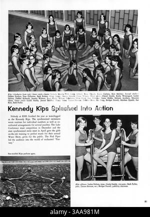 L'annuaire 1966 du Kennedy High présente les profils des élèves et des enseignants, ainsi que les faits saillants des sports, des clubs et des événements scolaires tout au long de l'année scolaire 1965-1966. Banque D'Images