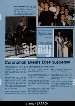 Le Jefferson High Yearbook pour 1987 met en lumière les étudiants, les clubs, l'athlétisme et les moments mémorables de l'année scolaire 1986-1987-1998. Banque D'Images