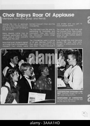 Cet annuaire de 1987 de Jefferson High met en lumière les réalisations scolaires et parascolaires des élèves, ainsi que les événements sportifs et les moments scolaires importants de 1986 à 1987. Banque D'Images