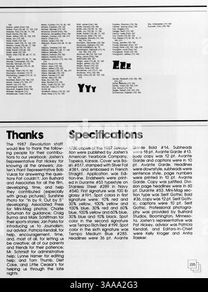 Cet annuaire 1987 de Jefferson High comprend des portraits d'étudiants, des athlètes, des clubs et des événements importants de l'année universitaire 1986-1987. Banque D'Images