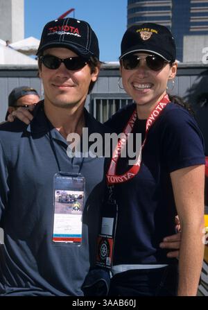 15 avril 2000 ; Los Angeles, CA, États-Unis ; JOSH BROLIN au Toyota Grand Prix Celebrity Race avec Minnie Driver. Banque D'Images
