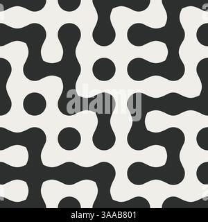 Motif sans couture vectoriel. Répétition de l'arrière-plan géométrique avec des cercles. Motif simple monochrome Illustration de Vecteur