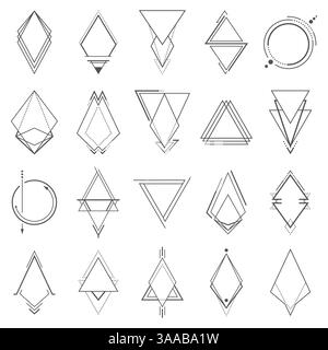 Ensemble d'éléments géométriques minimalistes. Collection de symboles géométriques. Illustration vectorielle Illustration de Vecteur