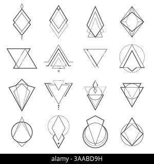 Ensemble d'éléments géométriques minimalistes. Collection de symboles géométriques. Illustration vectorielle Illustration de Vecteur