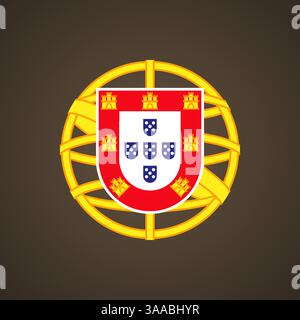 Blason - symbole du drapeau du Portugal Illustration de Vecteur