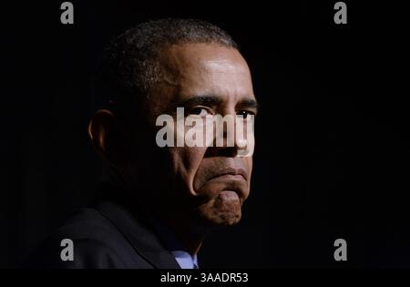 23 octobre 2015 - Washington, District of Columbia, États-Unis- le président Barack Obama prononce une allocution lors du 22e Forum annuel sur le leadership des femmes du Comité national démocratique à l'hôtel Grand Hyatt Washington. (Crédit image : © Olivier Douliery/CNP via ZUMA Wire) Banque D'Images