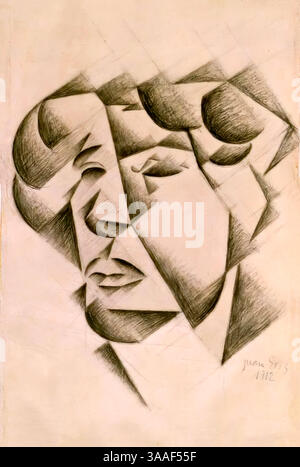 Autoportrait, 1912 (peinture) de gris, Juan (1887-1927) Espagnol Illustration de Vecteur